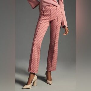 Anthropologie Maeve the Margot Kick-Flare Pants in Pink Print Size Medium